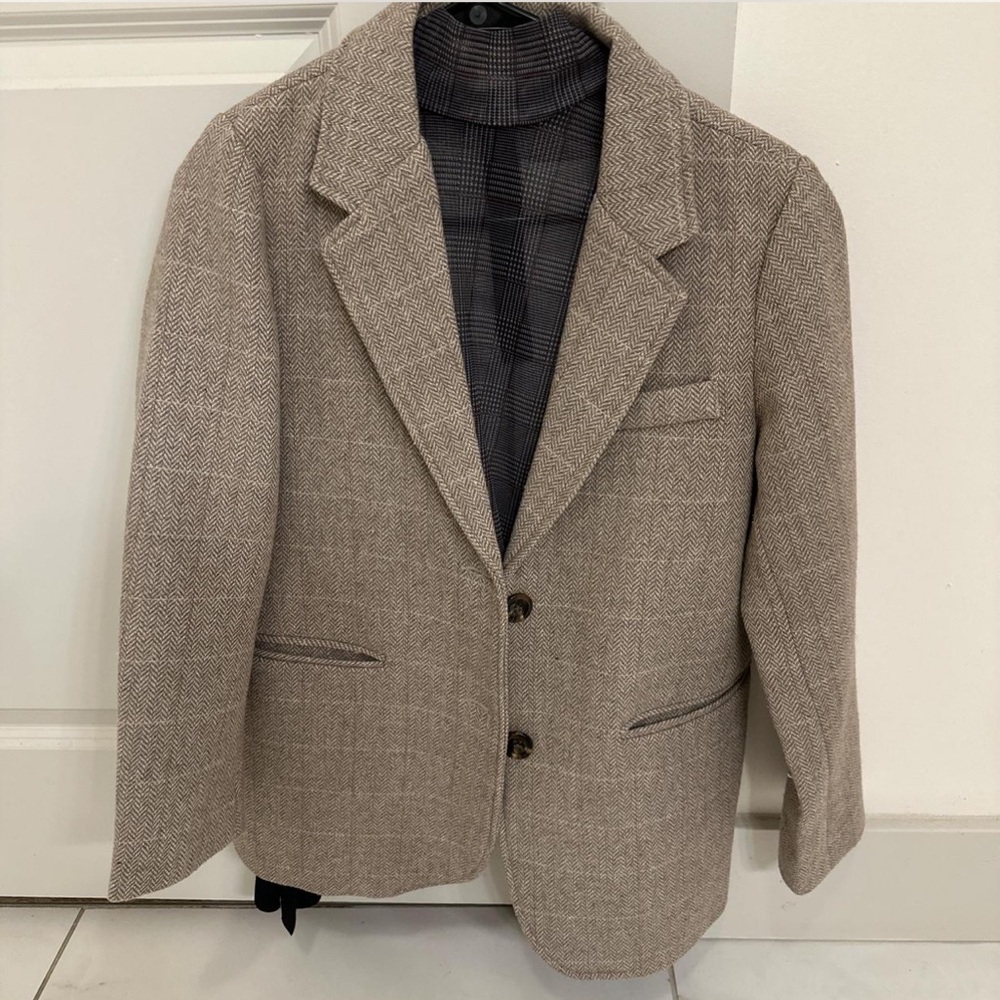 HERRINGBONE TWEED BROWN & TAN BLAZER S